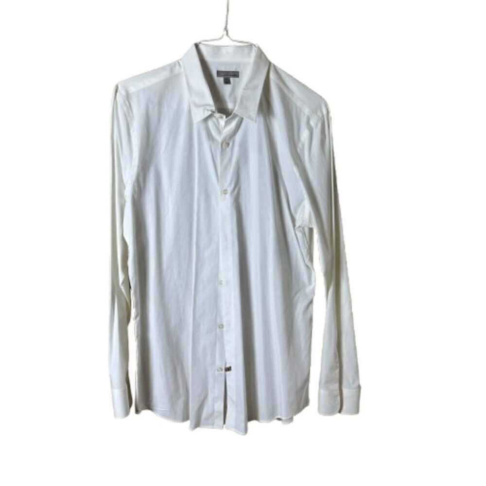 PUBLIC OPINION Button Up Dress Shirt Size XL 17 - 17 1/2 White